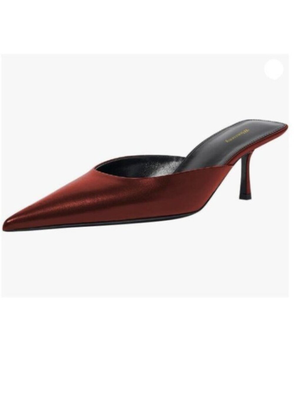 Women Stylish Pointed Toe Slip On Comfy Mules Low Kitten Heel Pumps Red Slippers